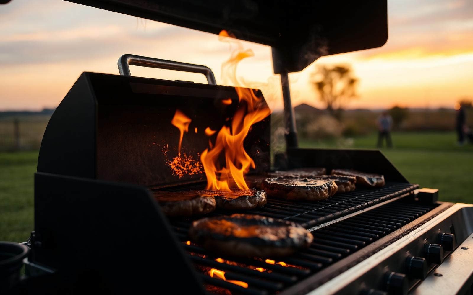 Charcoal grill with burning hot coals ready for grilling